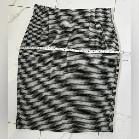 Evan Picone/Vintage 1980’s/Houndstooth/ Black&sage green/Pencil skirt/Size US 12 - Picture 15 of 16